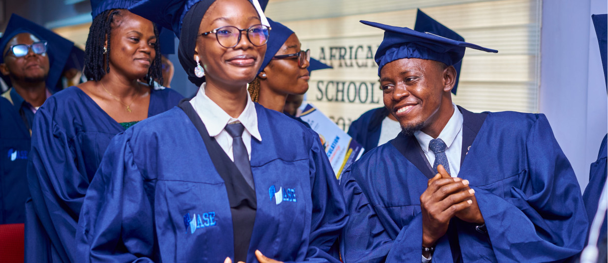 Students celebrating graduation